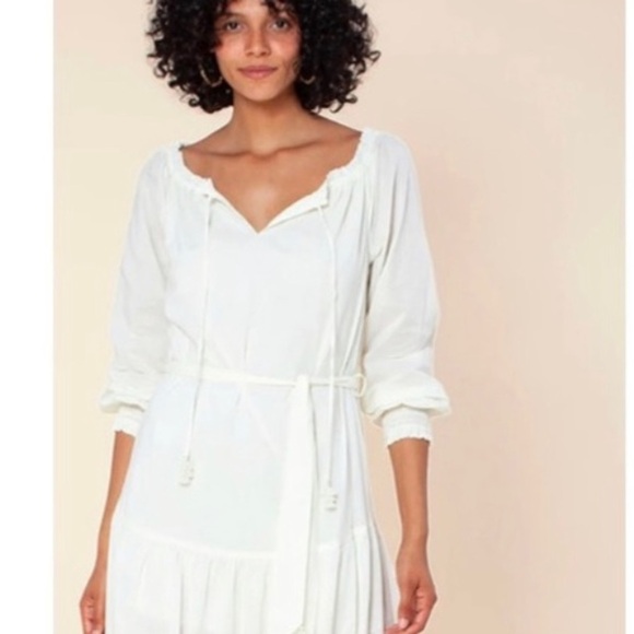 HALE Bob Honor Solid Tie Belt On or Off Shoulder Maxi Dress Beach Cover Up New - Picture 4 of 8